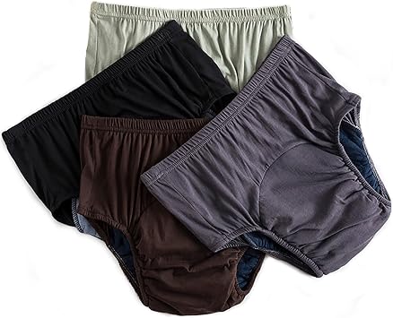 Adult Cloth Diaper, Soft Cloth Diapers Nappy Care Incontinence Care Panties, Reusable Cloth Diaper Cover Washable Underwear, Adult Reusable Pure Cotton Diapers,4 Pieces,XL