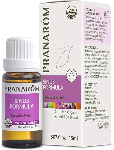 Miniatura 9 de Pranarom - Mezcla de aceites esenciales de fórmula sinusal (0.2 onzas líquidas) - Aceite de oliva, eucaliptos, menta, romero, incienso y tomillo -