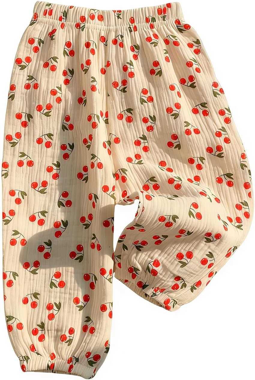 WEONEDREAM Toddler Girls Long Harem Pants Cotton Linen Baby Baggy Trousers Bloomers 2-7T