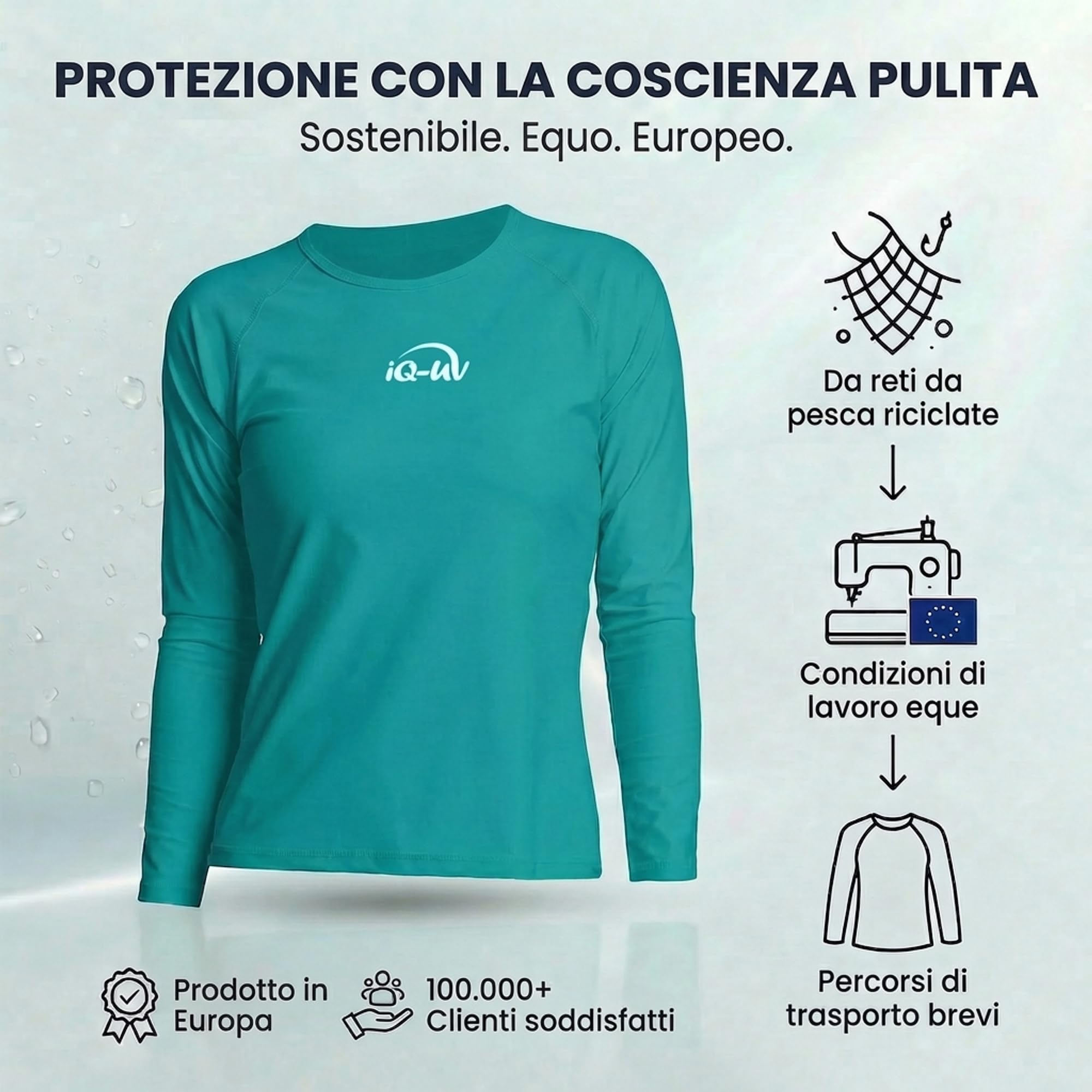 IQ-Company Maglietta da Donna con Protezione UV Vestiti 300 Loose Fit Long Sleeve