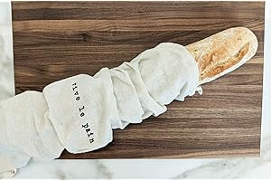 "Vive Le Pain" Set of 2 Natural Linen Bread Bags
