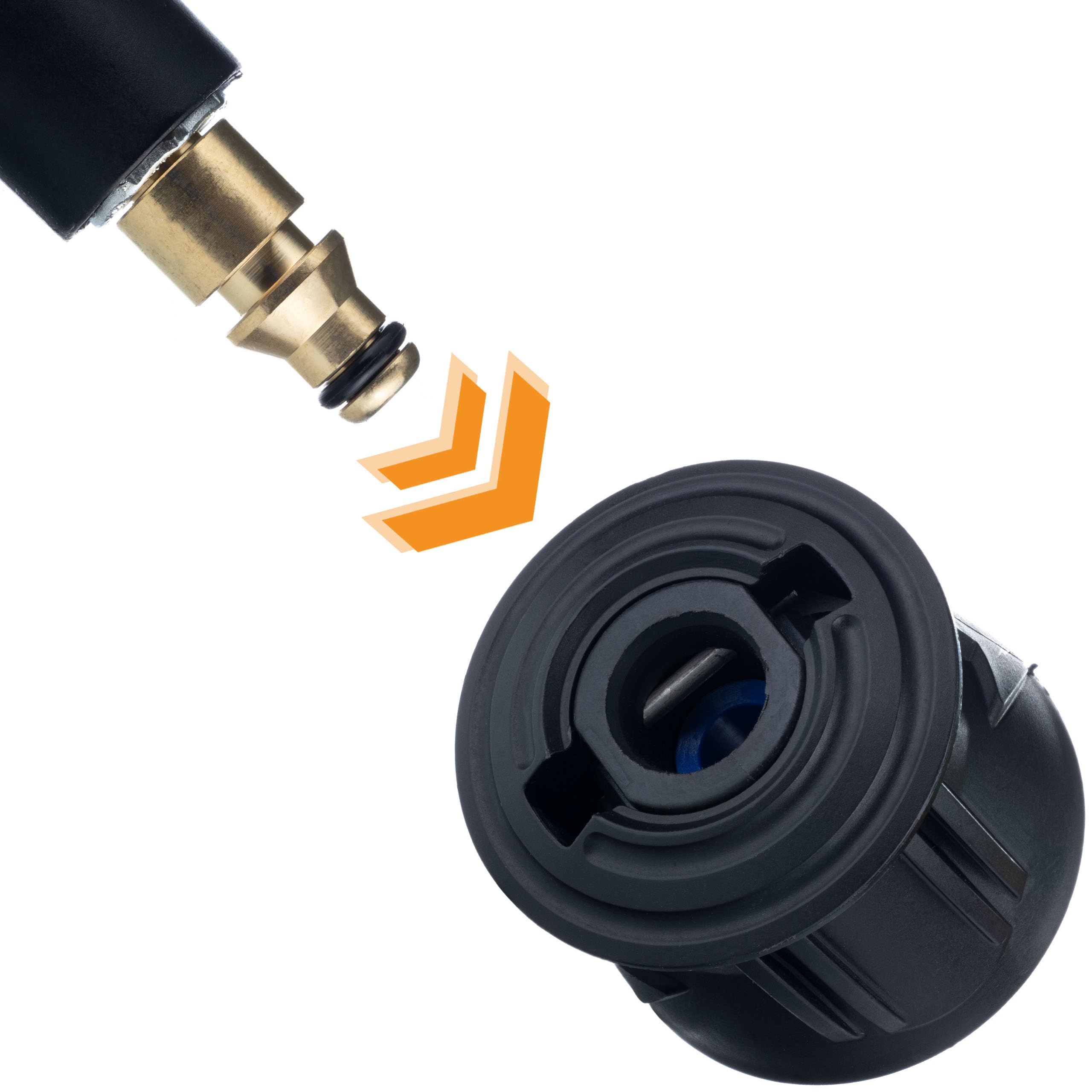 Tubo de Alta Presión 15m Quick Connect – Nylon Reforzado, 200 Bar, 60°C | Click Connect | compatible con limpiador de alta presión Stihl, Nilfisk, Gerni