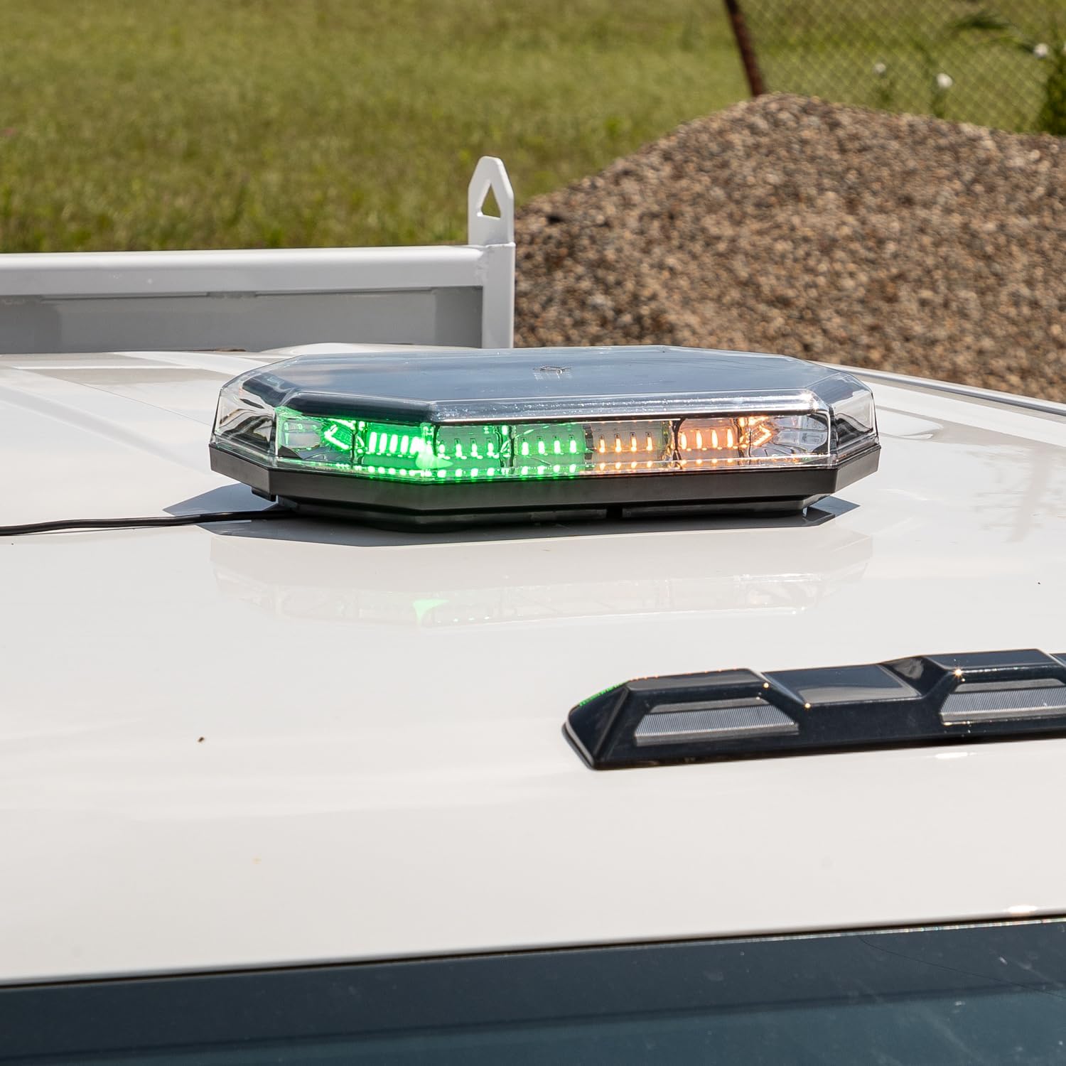 Buyers Products 8891179 Amber/Green LED Mini Light Bar, Permanent or Magnetic Mount, 15' Lead with On/Off Switch, Emergency Lights for Vehicles, LED Strobe Lights for Trucks