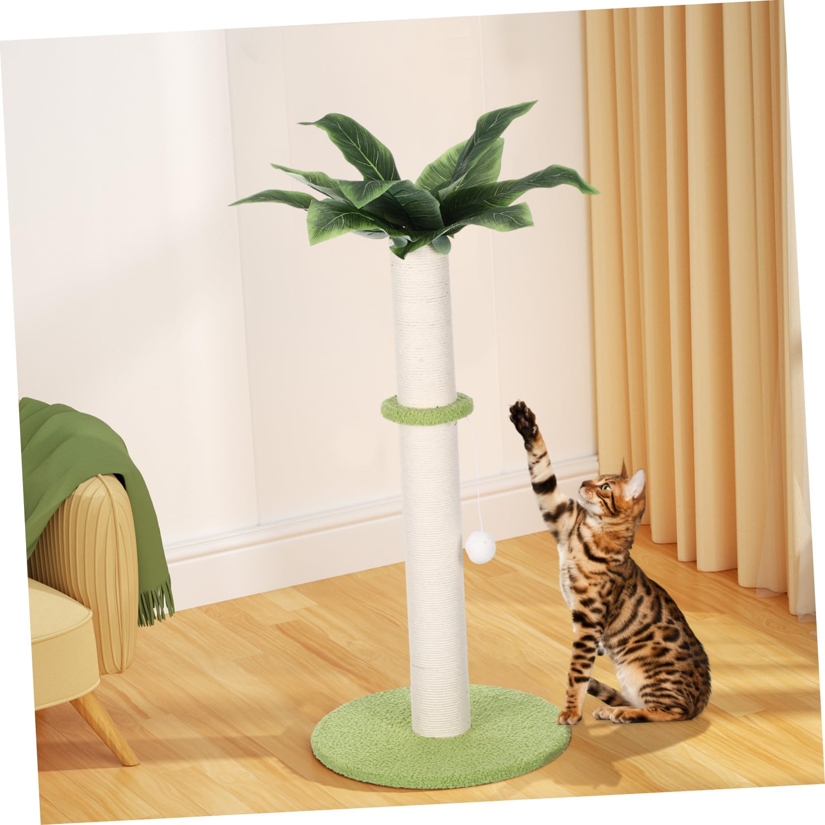 BESTonZON Rascador para Gatos de Interior Poste de Rascar para Uñas Tablero Rascador de Suelo para Gatos Pequeños para Salones y Habitaciones
