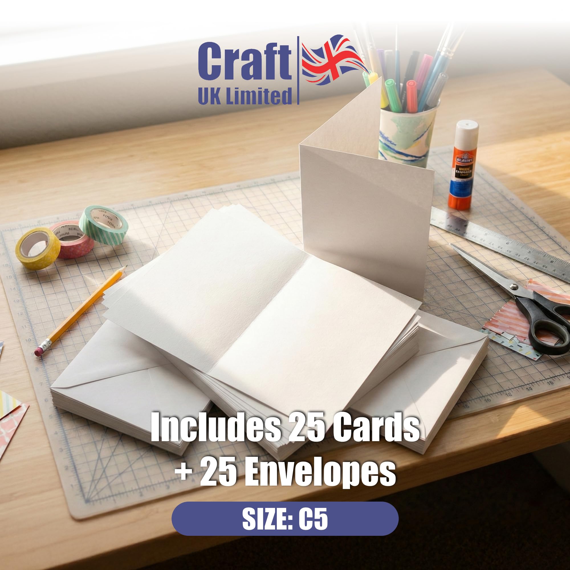 Craft UK 297 C5 karta i koperta opakowanie 25 szt. - białe