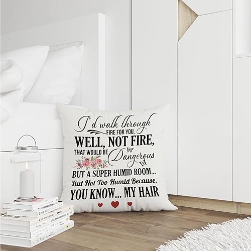 Miniatura 4 de Fundas de almohada decorativas con texto en inglés "I'd Walk Through Fire for You Sister Well Not Fire That Would Be Dangerous You Know My Hair",