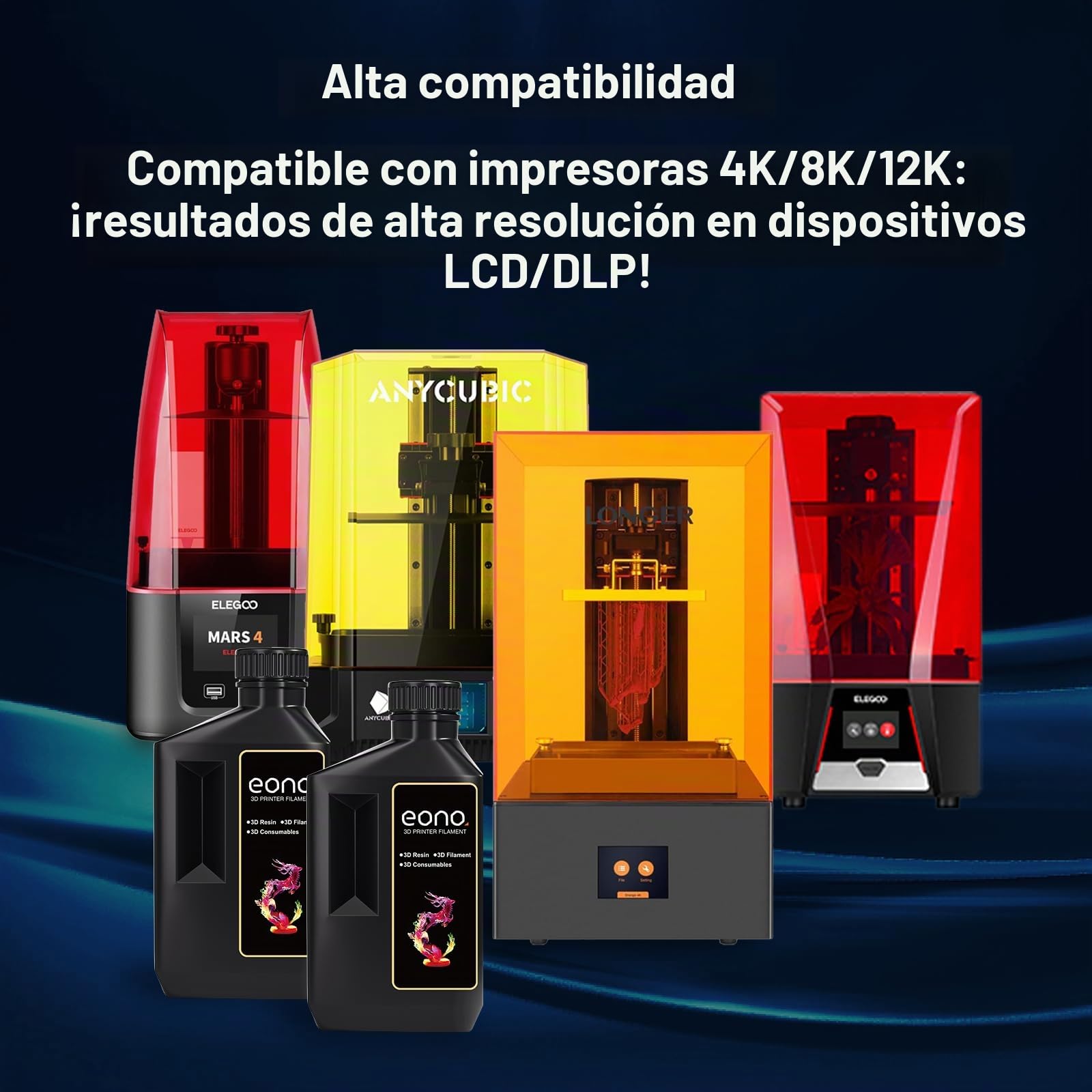 EONO Resina flexible para impresora 3D (Shore 80 A), resina de impresión 3D, goma blanda/resina similar al TPU, alta elongación, 405 nm rápida UV resina para impresora LCD, color negro, 1000 g