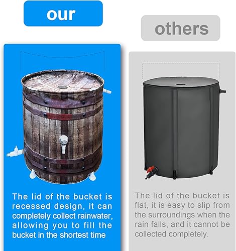 Miniatura 5 de Rain Barrel Sistema de recolección de agua de lluvia plegable anticolapso,Tanque de almacenamiento de agua portátil,Captador de agua de jardín