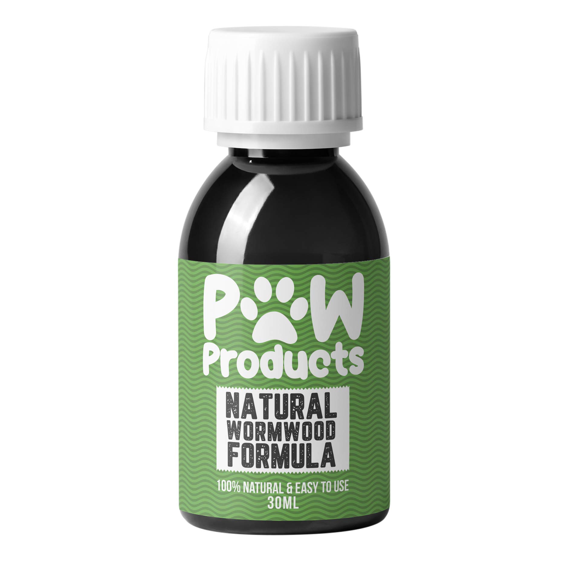 PAW Products 100% Natural Wormwood Formula - Natural Alternative to Nasty Chemical Products - Benefits Intestinal Hygiene - For Dogs, Cats, Poultry, Birds, Ferrets, Rabbits & Pets (1 Year Supply)