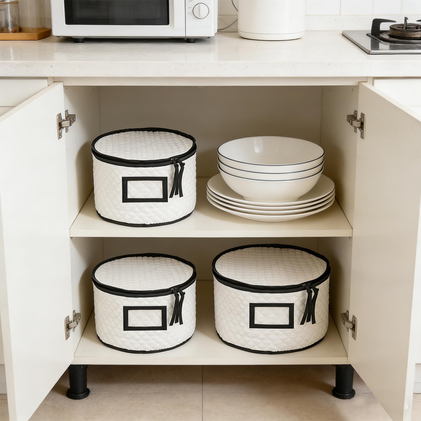5PCS Cena Piatto Scatola di Immagazzinaggio Panno Oxford Trapuntato Piatto Contenitore Dinnerware Piatto Organizzatore Portatile Cina Contenitore di Stoccaggio per Piastre Tazze Vetreria Tras