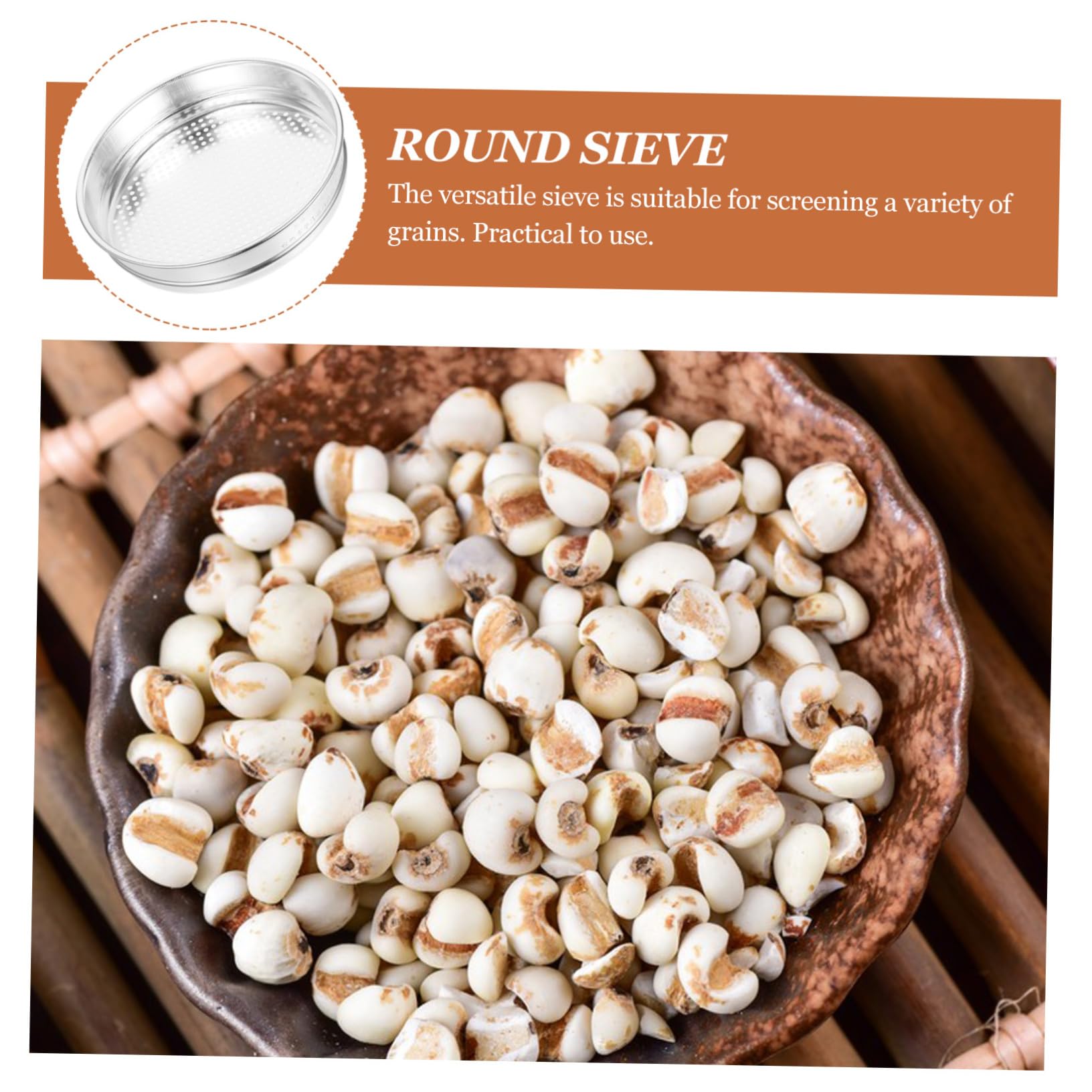 Ciieeo Fine Sieve for Home Use Flour Sifter Kitchen Strainer Stainless Steel Mesh Round Sieve