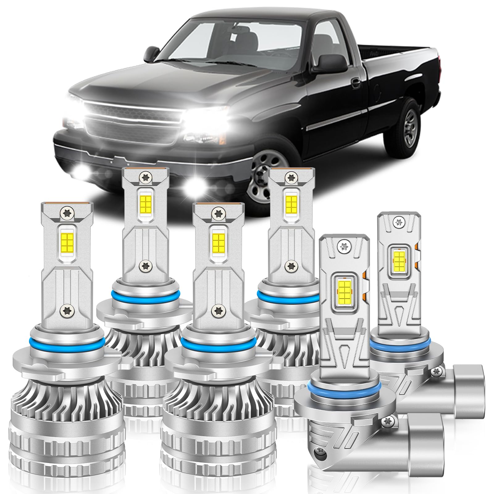 Photo 1 of VESTNEXCL Compatible With 2003-2006 Chevrolet Silverado 1500 2500HD 3500 Fog Bulbs, High&Low Beam Fog Light Combo, Upgraded 800% Brightness, Super Bright 6000K Pure White Light, Pack of 6