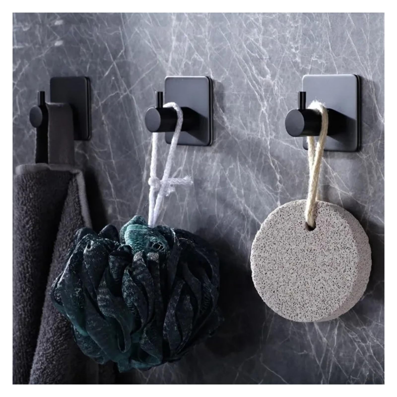 Gancho Adhesivo Fuerte for Pared, Colgador de Ropa, Gancho for Bata de Ducha, Ganchos for Toallas de baño y Cocina, 1/2/4/6 Uds.(Silver,3pcs)