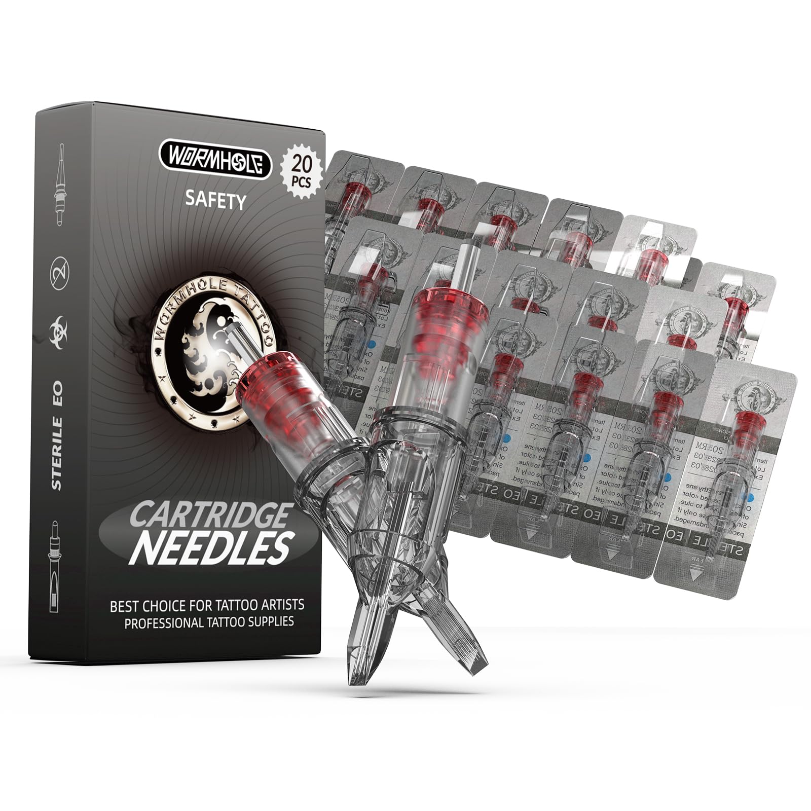 Needles 20Pcs 5M1 Disposable Tattoo Cartridge Needles Stack Magnum for Tattoo Gun Cartridge Machine Permanent Makeup (1205M1)