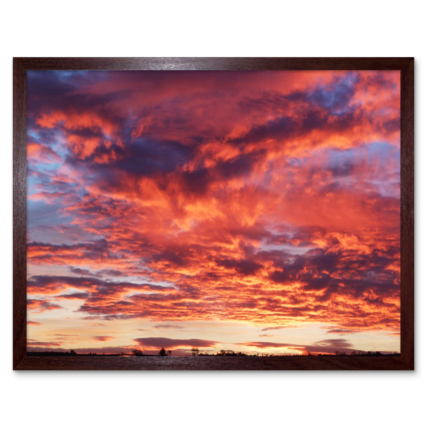 Artery8 Beautiful Sky Clouds Sunset Photo Art Print Framed Poster Wall Decor 12x16 inch