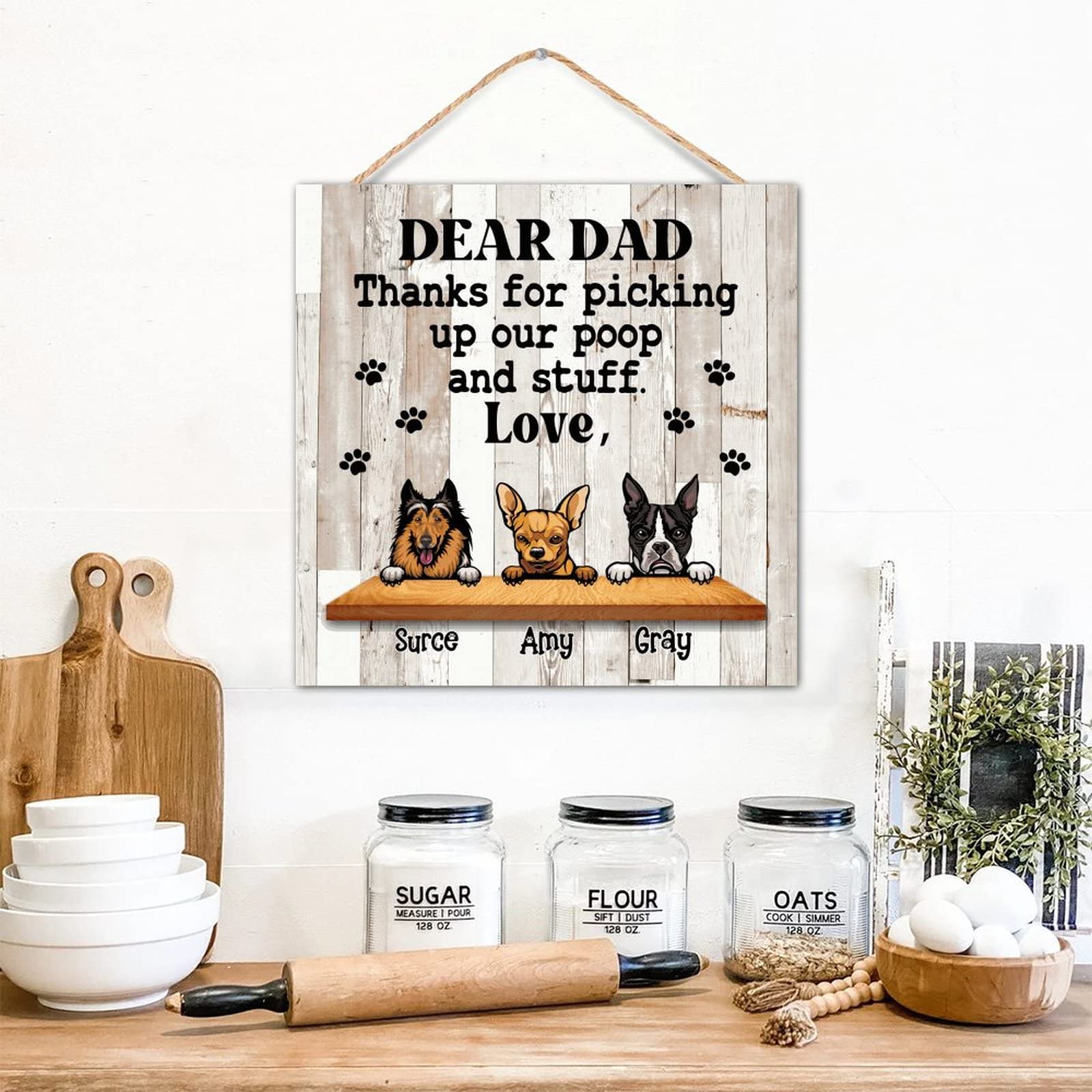 Panneau bois Best Dog personnalisé avec nom et photo, le cadeau idéal pour maîtres
