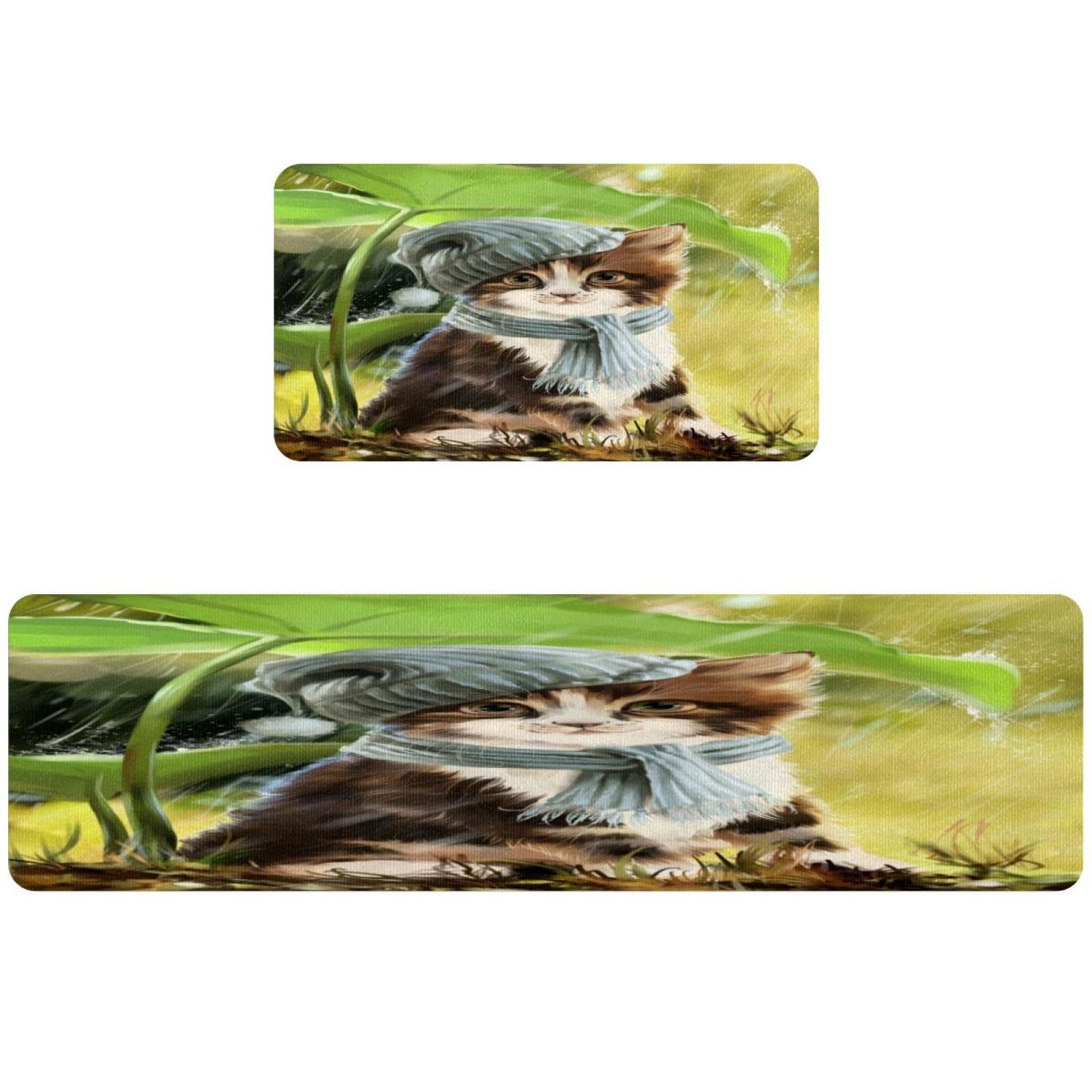 Tapete de cocina VAPOKF para evitar resbalones juego de alfombras absorbentes lavables con diseño