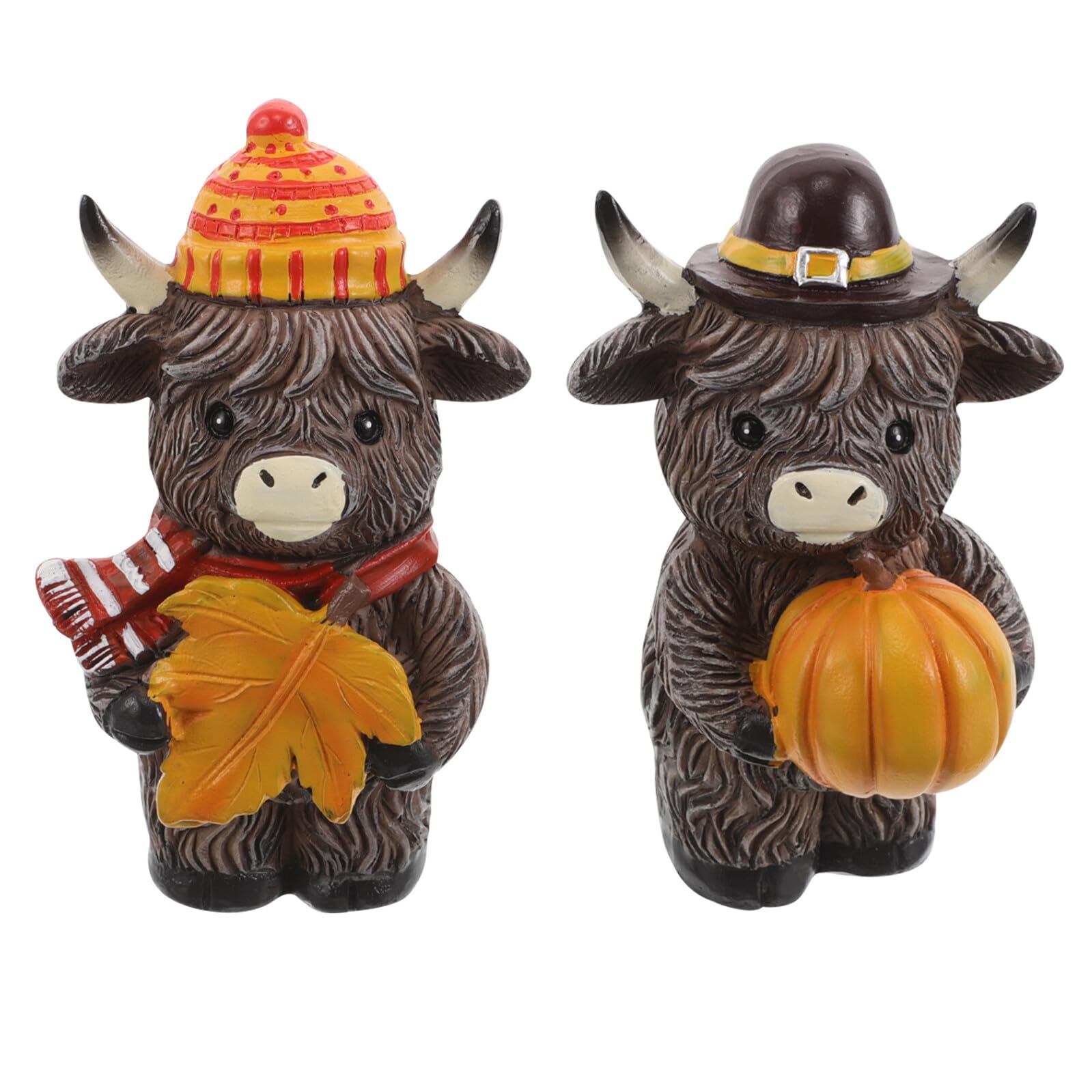 Figurines vaches des Highlands au style rustique pour célébrer Thanksgiving