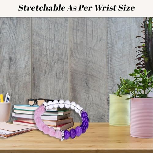 Miniatura 6 de Pulseras de piedras preciosas para mujeres y hombres, pulsera de cristal curativo para meditación, reiki y yoga, pulsera con cuentas de piedras de