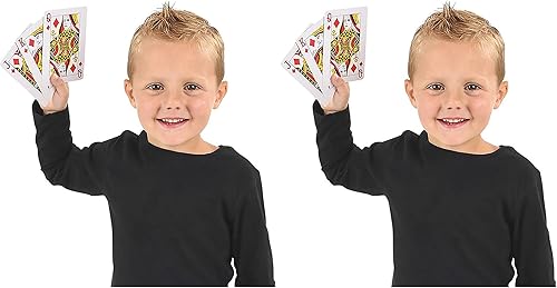 Miniatura 7 de Gamie Baraja de cartas de juego gigante, 3 x 5 pulgadas, juego de cartas de póquer grande de gran tamaño, enormes cartas de juego de casino para