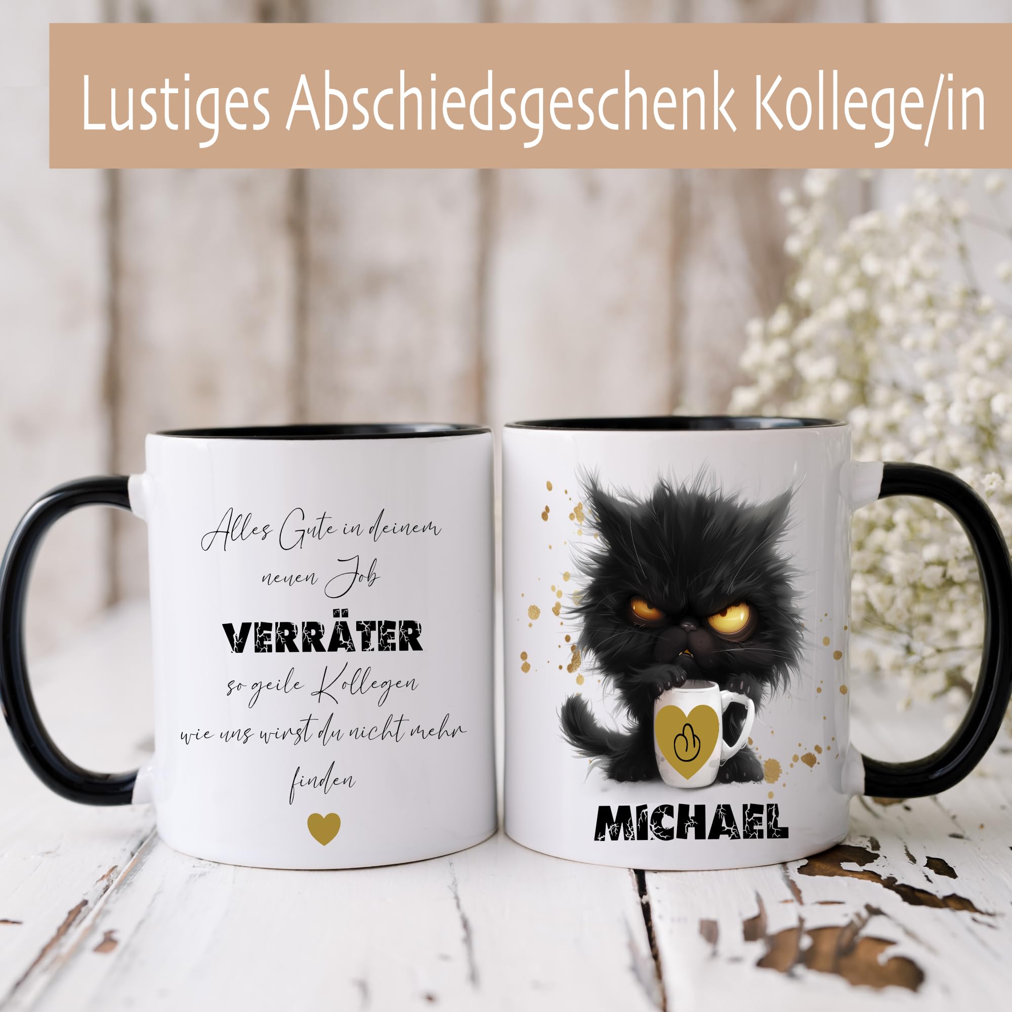 Personalisiert Tasse "Verräter" Für Kollegen - Abschiedsgeschenk Zum Jobwechsel Mit Geschenkanhänger