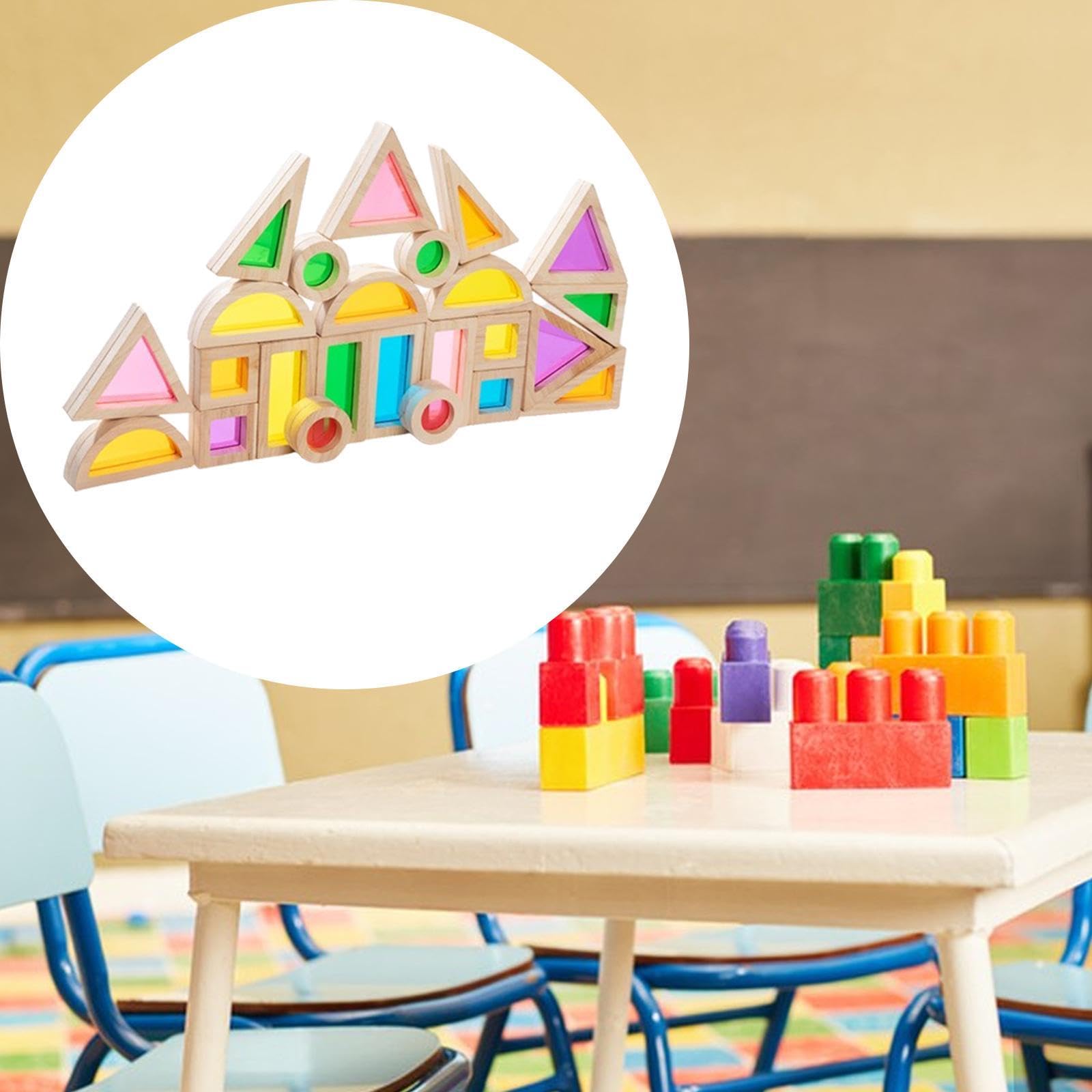 F Fityle 24 Piezas apilando Bloques de construcción educación sensorial de Juguetes percepción Visual Colorido Color de Bricolaje de Color de Aprendizaje
