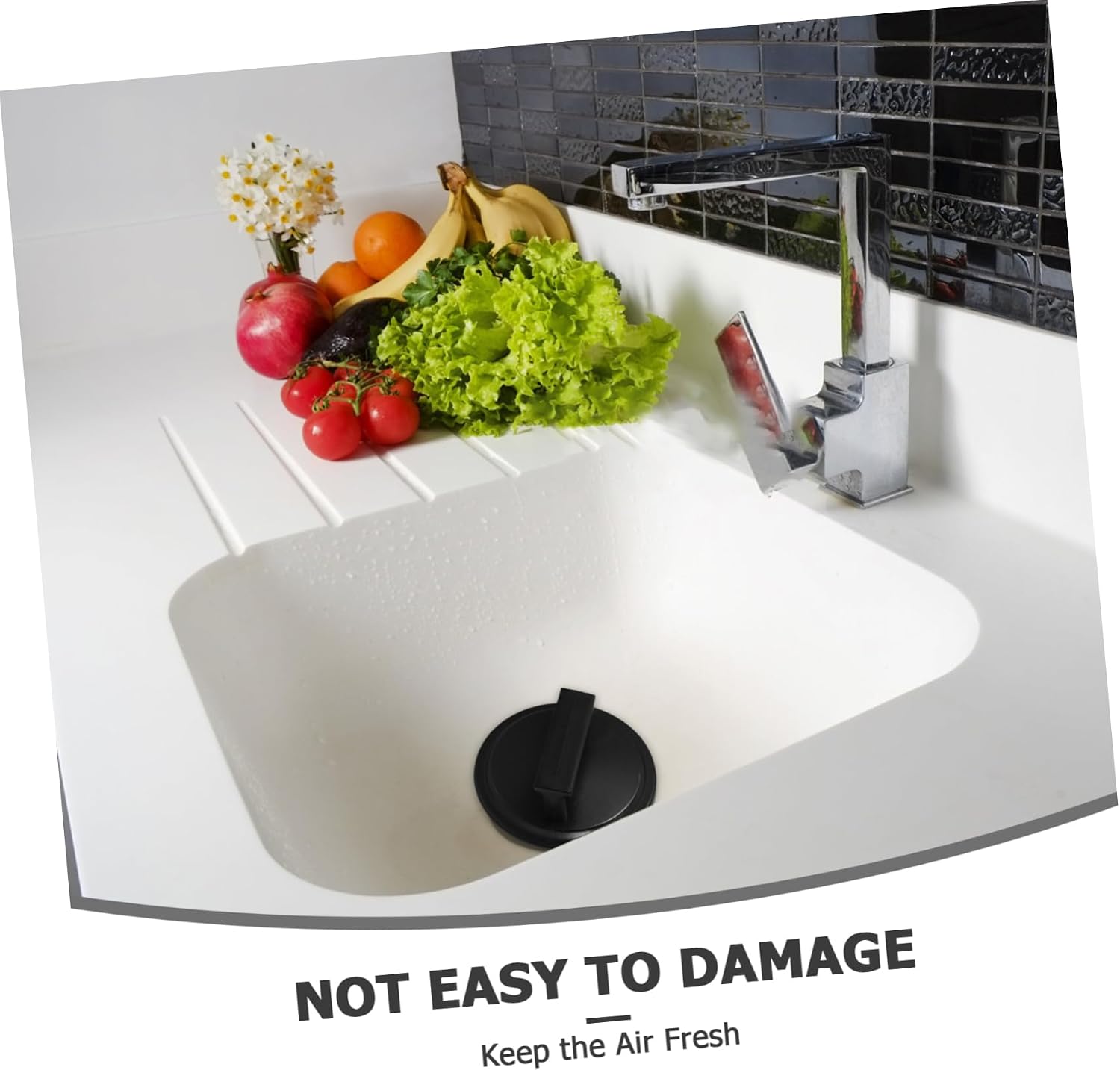 Garbage Disposal Cover Black Plastic Sink Guard for Kitchens