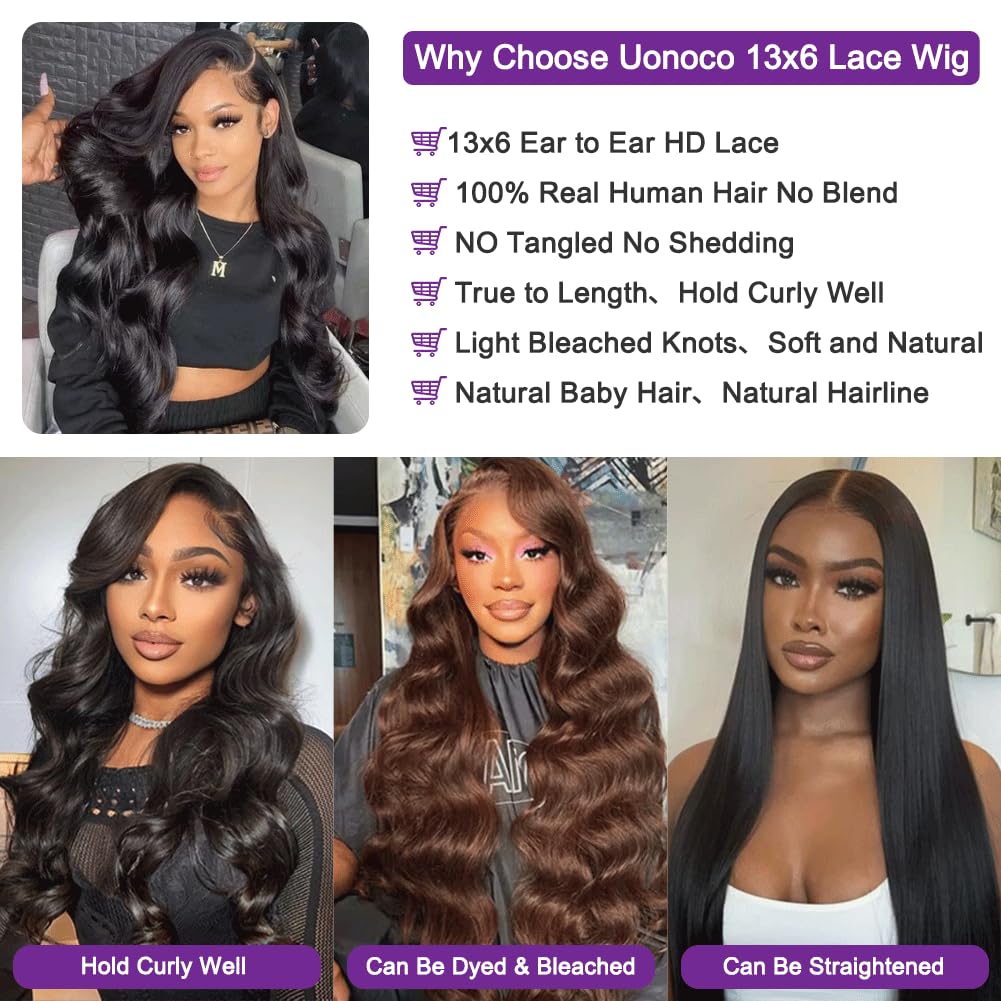 13x6 Lace Front Human Hair Wig 220% Density Glueless Pre-Plucked Bob Amazon.com : Bob Wig Human Hair 220% Density Full 13x6 HD  main image 3