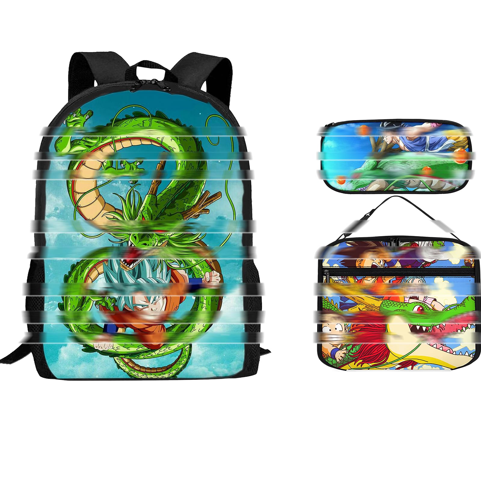 Qxohuow Anime School Backpack - Bookbag with lunch bag, Youth Shoulder Bags, Perfect for Daily Use and School Activities