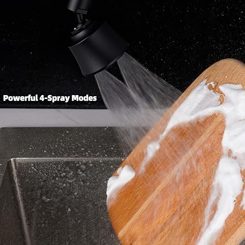 Miniatura 8 de iFealClear Cabezal de grifo de fregadero de cocina, accesorio rociador de grifo de 360, aireador de grifo de cocina giratorio de gran ángulo con 2