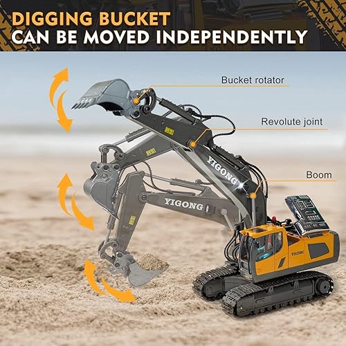 Miniatura 6 de FUUY Juguetes de construcción para niños de 3 años, juguete de excavadora RC para niños de 4 a 6 años, juguete de camión volquete RC para niños,