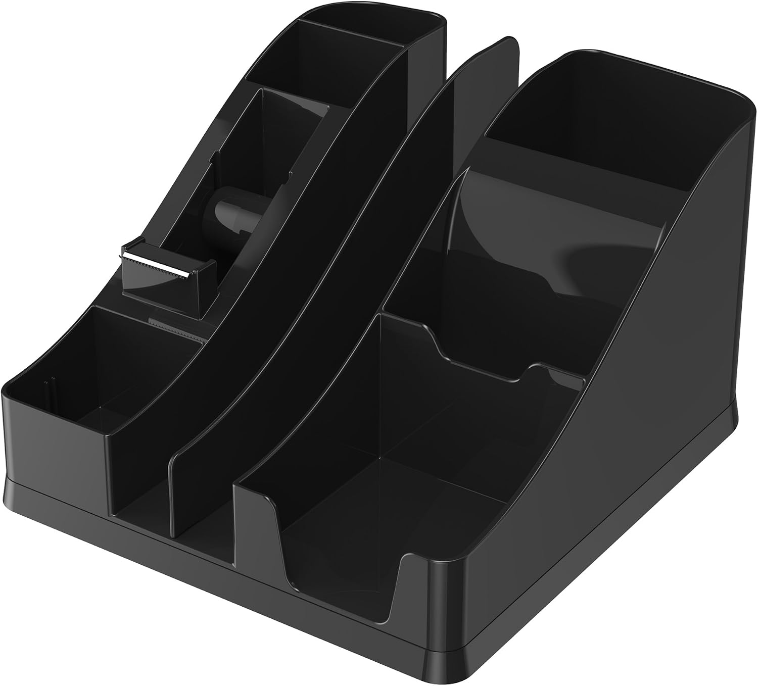 DEFLECT-O 35172 All-in-one caddy, black/silver, 8w x 9-1/4d x 5-1/4h