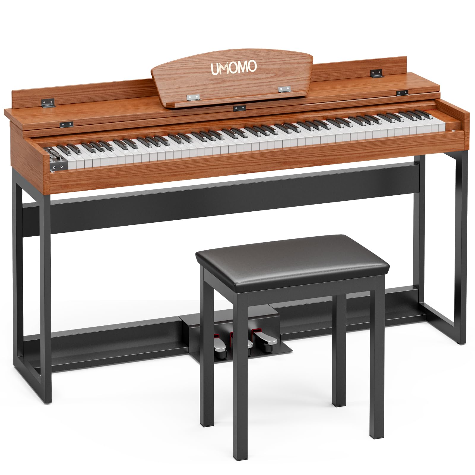 UMOMO U-740 88 Key Digital Piano Keyboard Full Size Electric Piano with Piano Metal Stand Headphone Jack 3
