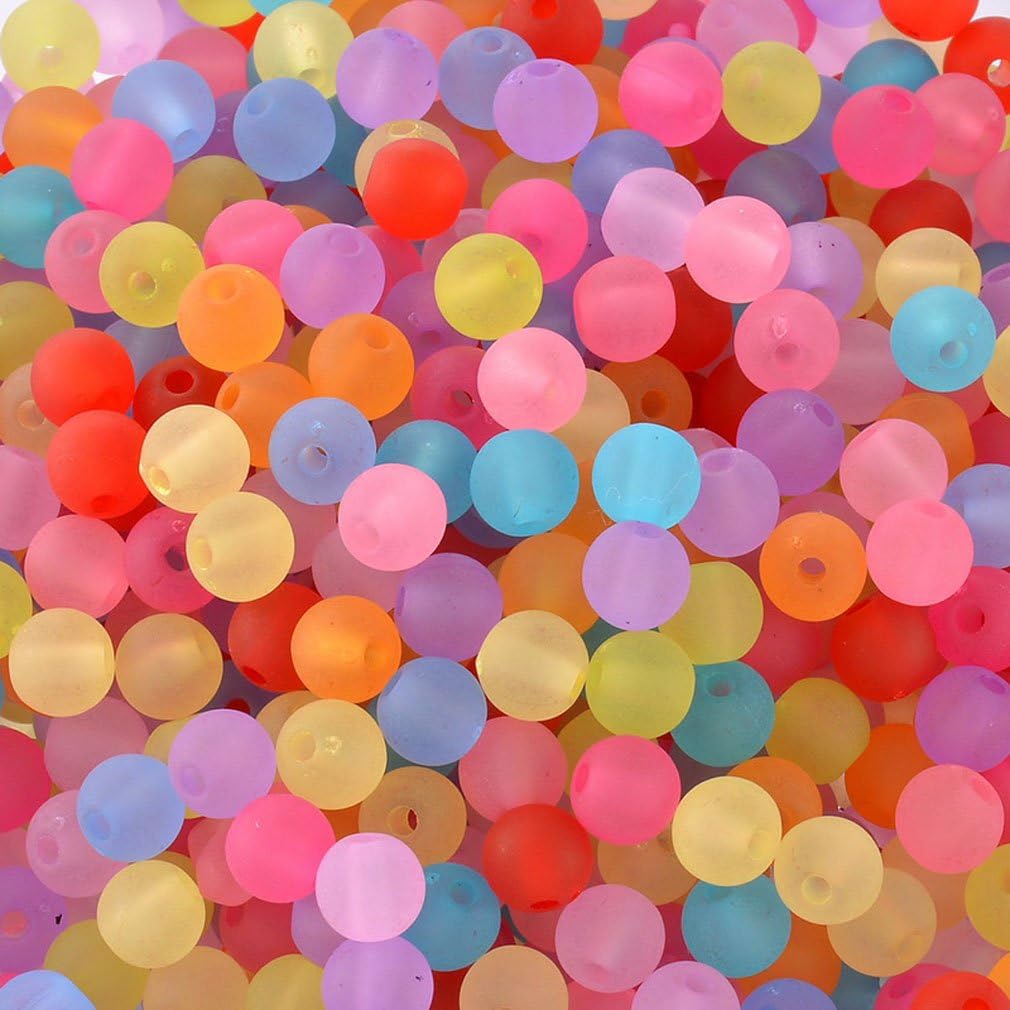Souarts Pack of 1000pcs Mixed Acrylic Frosted Round Shape
