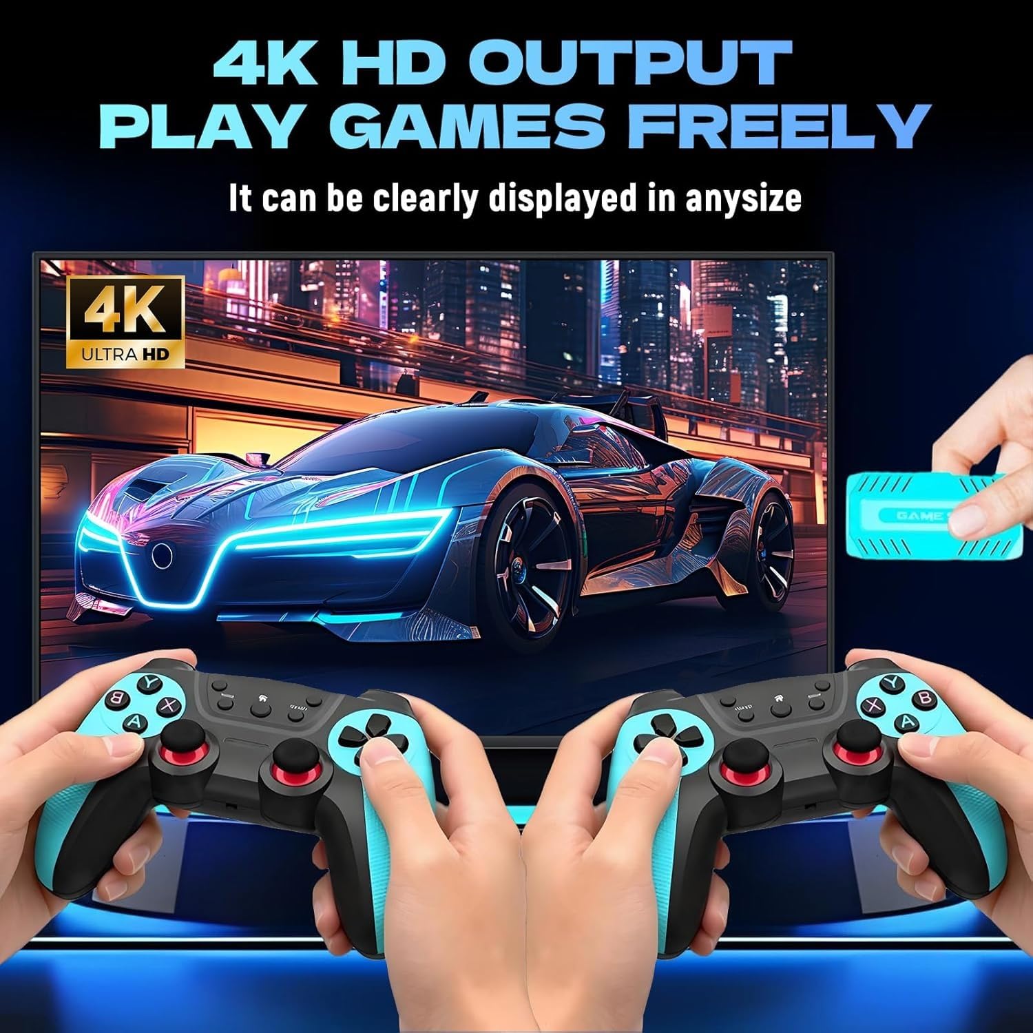 U36 Retro Game Console Stick with 50000+ Classic Games, S905X4 Quad 4K HDMI Plug & Play TV Gaming System, Dual Wireless Controllers, 40+ Emulators – Arcade Gift for Adults & Kids — view 4