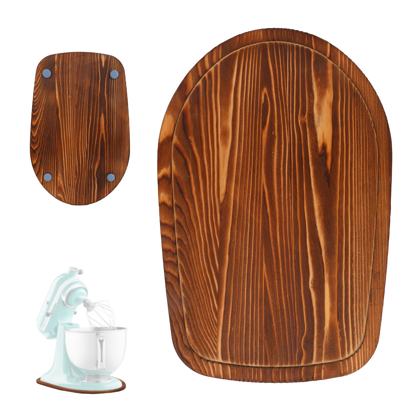 Wooden Mixer Slider Mat for KitchenAid 4.5-5 Qt Stand Mixers, Anti-Slip Mixer Base Pad Countertop Protector for Home Kitchen