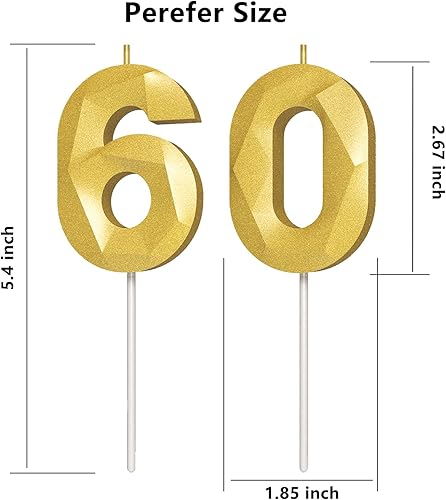 Miniatura 8 de Velas de cumpleaños con número (7 velas verdes) con forma de diamante 3D, velas de pastel de feliz cumpleaños para fiesta de cumpleaños, boda,