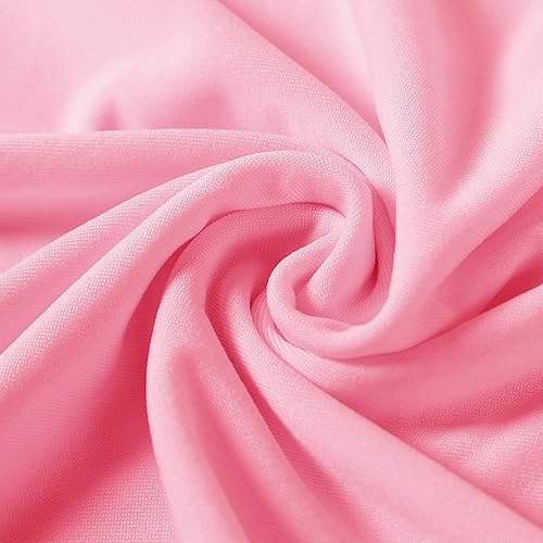 Miniatura 4 de Fundas de elastano para silla, 12 unidades, protector lavable para sala de estar, fiesta, banquete, boda, hotel (rosa)