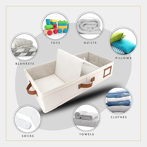 Miniatura 68 de HOMELUX THEORY 2 contenedores de almacenamiento debajo de la cama, organizador de almacenamiento de cajones debajo de la cama con contenedores