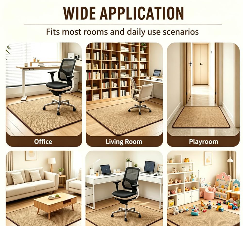Tapis de chaise de bureau pour tapis, tapis de protection de sol en caoutchouc, tapis de chaise de bureau d'ordinateur, 140 x 200 cm, tapis de sol facile à glisser pour les jeux, la maison