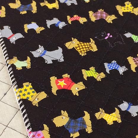Amazon キルティング生地 犬柄 ブラック わんこのプリントのかわいいキルト布 1ｍ単位 布 生地 通販