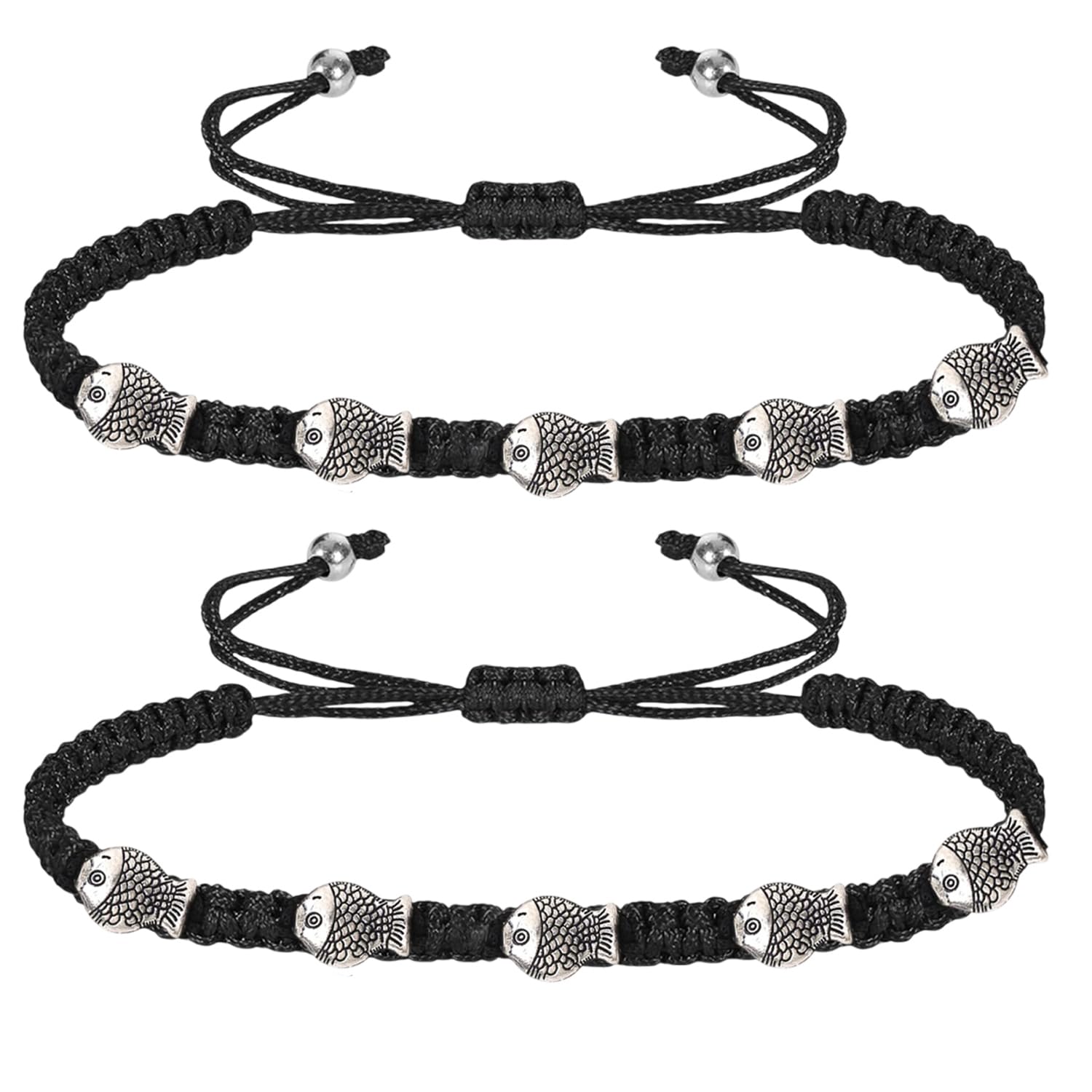 FASHIONS Adjustable 1 Pair Black Thread Kala Dhanga Nazar Drishti Fish Charms Ankle Handmade Nazar Nazariya Leg Payal Anklet For Women & Girls-image-49