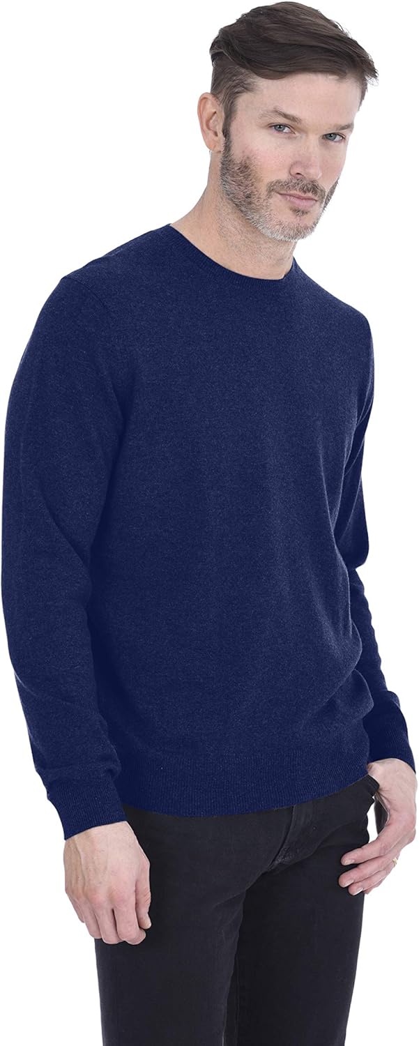 Cashmeren Men's Basic Crewneck Sweater 100% Pure Cashmere Long Sleeve Round Neck Pullover - Image 4