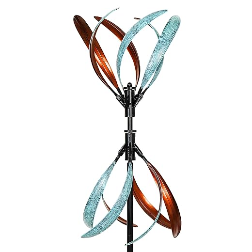 Wind Spinners Outdoor – Metal Large Wind Spinner with Stake for Yard and Garden, Garden Wind Sculptures & Spinners, Ideal Gift for Family (13'' W x 70.5'' H)