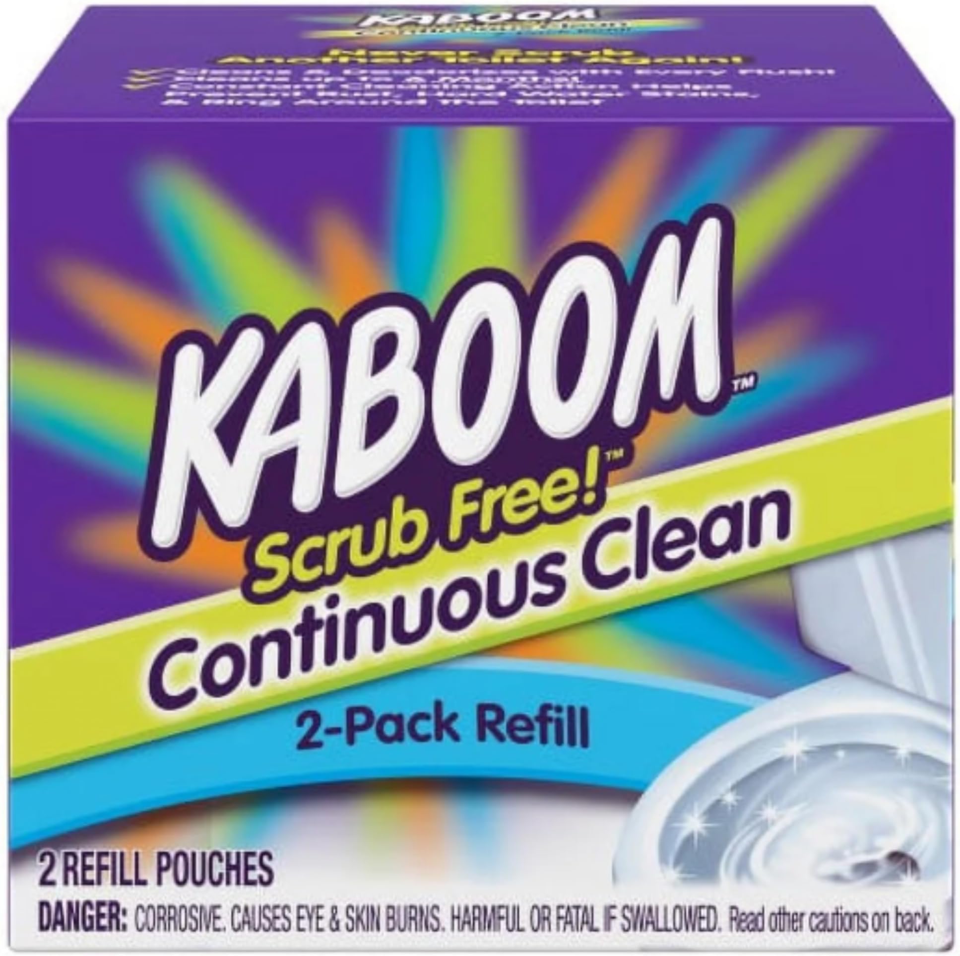 Kaboom Scrub Free! Continuous Clean Toilet Cleaning Refill Tablets (2 Count Per Package) *Refill Tablets Only.