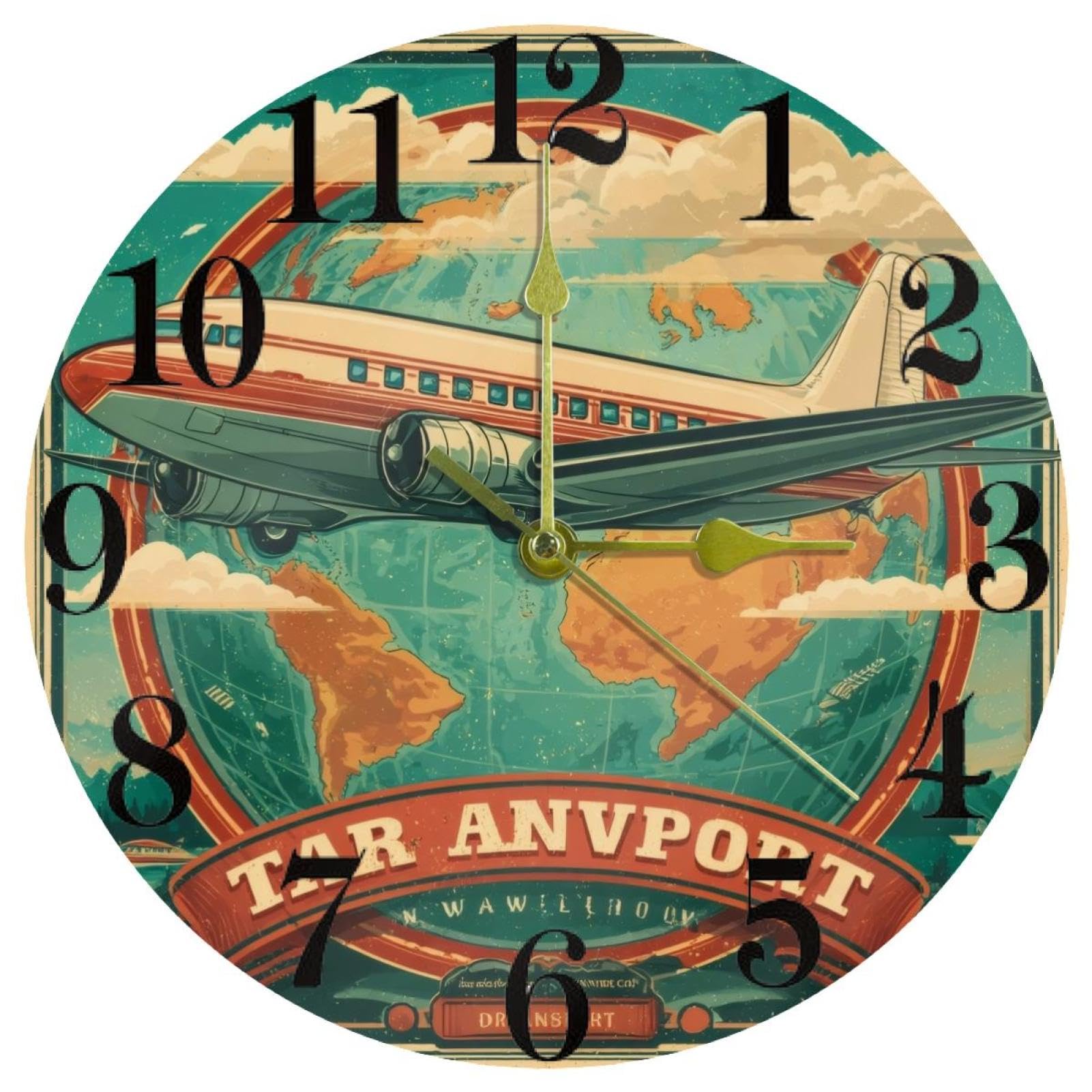 Horloge murale avion silencieuse pour éliminer le bruit du tic-tac
