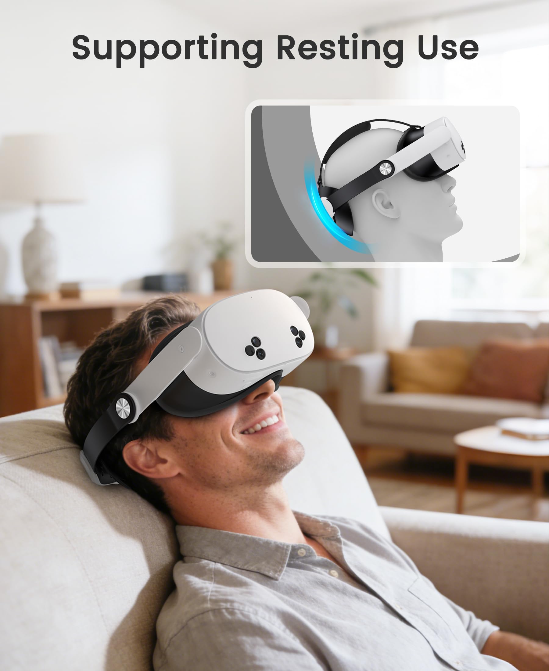 Kawaye Correa de cabeza cómoda para Meta Quest 3S/Quest 3/Quest 2, correa de cabeza ligera ajustable para reemplazo de correa Elite, accesorios de realidad virtual para Oculus, soporte mejorado,