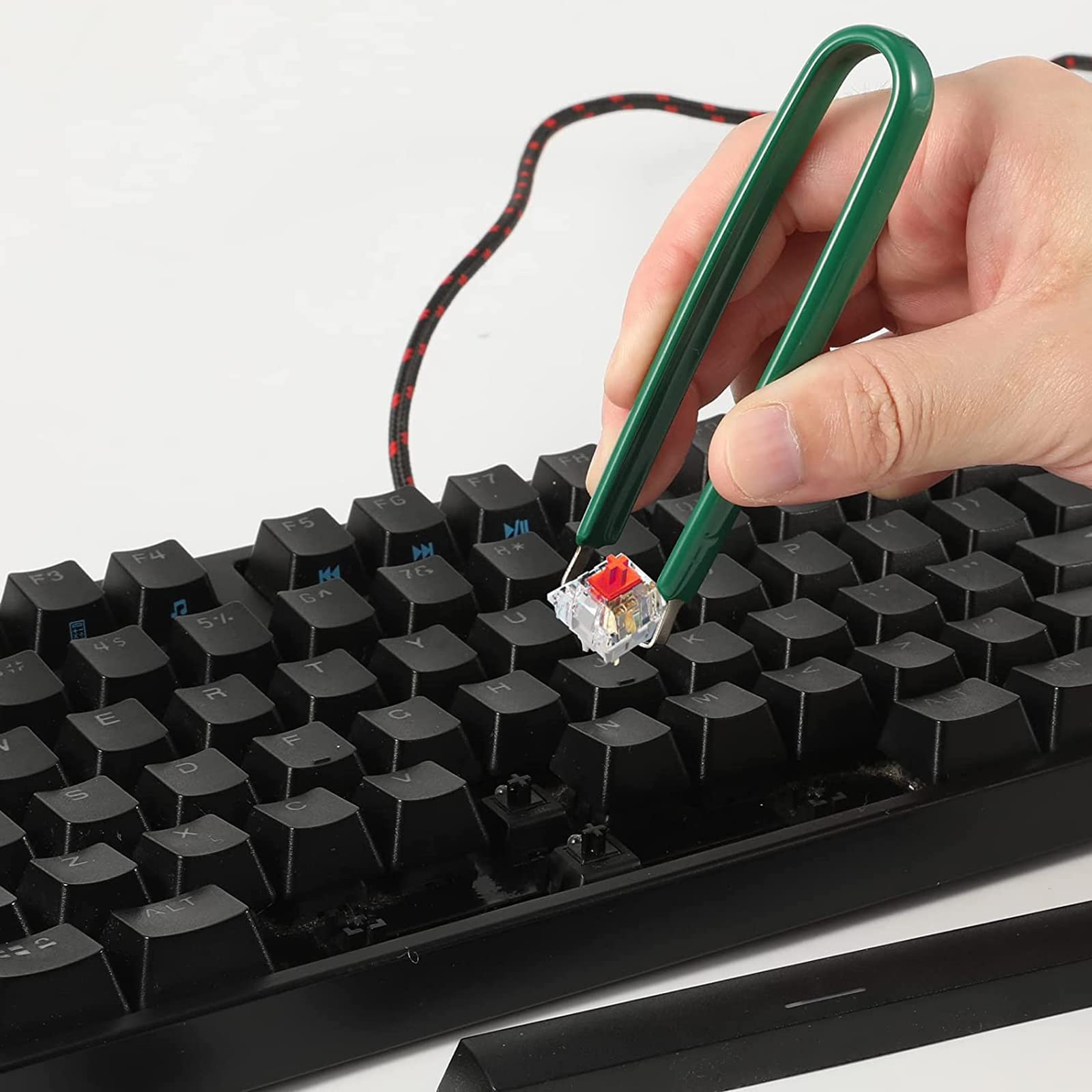 Kit De Nettoyage De Clavier 6 Ppièces, Brosse Clavier, Extracteur De Commutateur De Clé, Kit 'Extraction De Clavier avec Pince À Épiler, pour Claviers Mécaniques Rempla