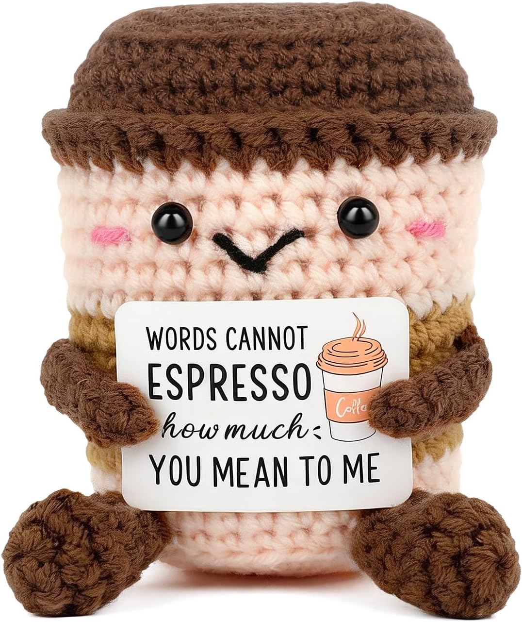 Szydełkowa Filiżanka Kawy „Words Cannot Espresso”, Pocket Hug Prezent