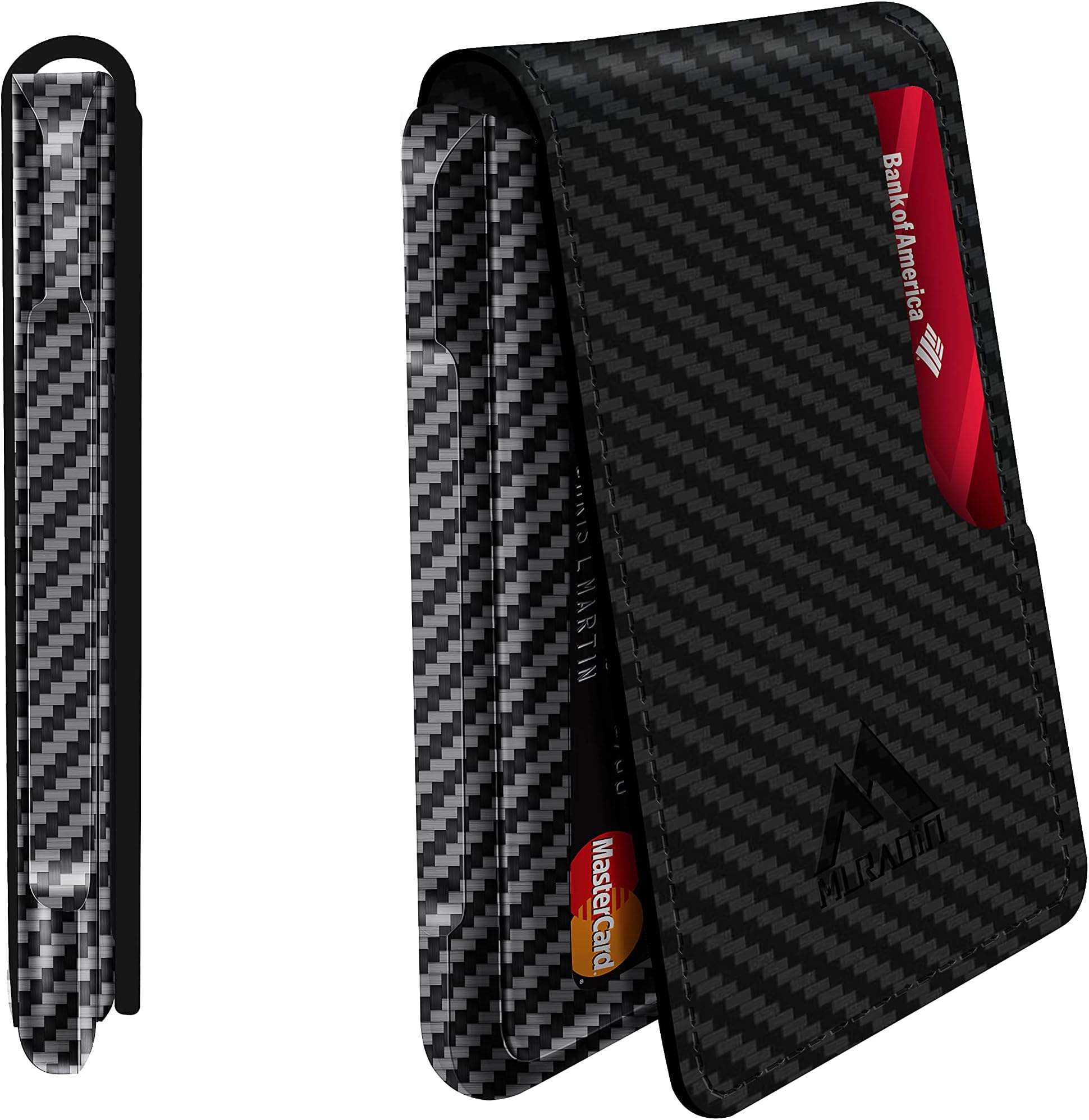 MURADIN Mens Wallet Tactical Bifold Wallets for Men Metal RFID Blocking Aluminum Money Cards Holder Gifts for Men